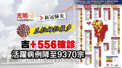 Photo of 【每日疫情匯報】吉+556確診 活躍病例降至9370宗