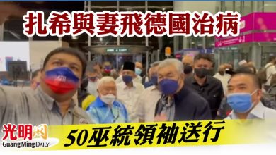 Photo of 扎希與妻飛德國治病  50巫統領袖送行