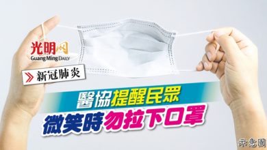 Photo of 【新冠肺炎】醫協提醒民眾 微笑時勿拉下口罩