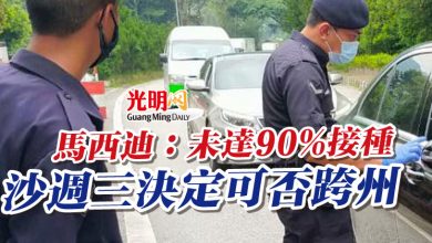 Photo of 馬西迪：未達90%接種 沙週三決定可否跨州