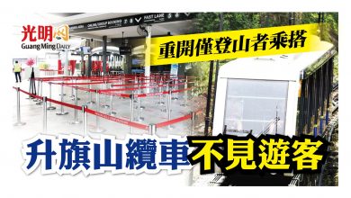 Photo of 重開僅登山者乘搭 升旗山纜車不見觀光客