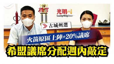 Photo of 【古城州選】希盟議席分配週內敲定 火箭原區上陣+20%議席