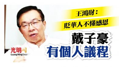 Photo of 王鴻財：貶華人不懂感恩 戴子豪有個人議程