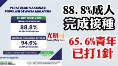 Photo of 88.8%成人完成接種    65.6%青年已打1針