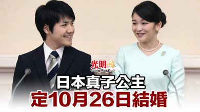 Photo of 日本真子公主 定10月26日結婚