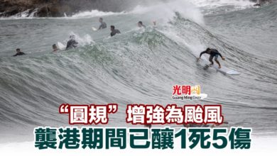 Photo of “圓規”增強為颱風 襲港期間已釀1死5傷