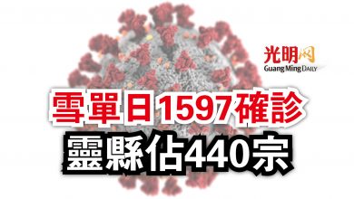 Photo of 雪單日1597確診  靈縣佔440宗