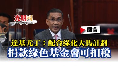 Photo of 【國會】達基尤丁：配合綠化大馬計劃  捐款綠色基金會可扣稅