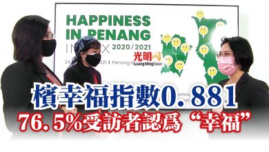 Photo of 檳幸福指數0.881  76.5%受訪者認為“幸福”