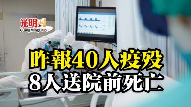 Photo of 昨報40人疫歿  8人送院前死亡