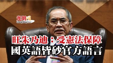 Photo of 旺朱乃迪：受憲法保障  國英語皆砂官方語言