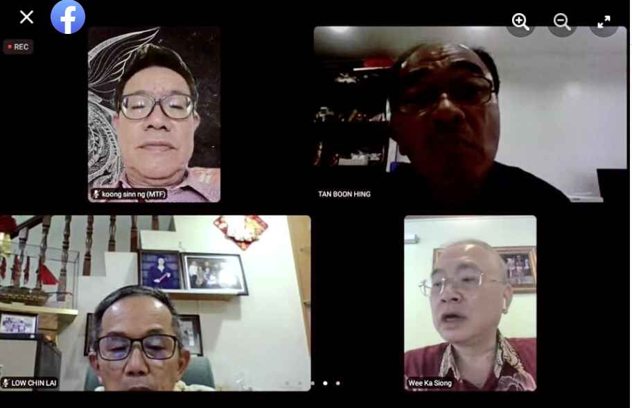 魏家祥（右下）周四和運輸業者組織代表進行視訊會議，為國人捎來新柔長堤延長運作時間的好消息。（臉書截圖）