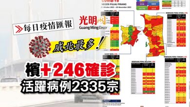 Photo of 【每日疫情匯報】檳+246確診 活躍病例2335宗