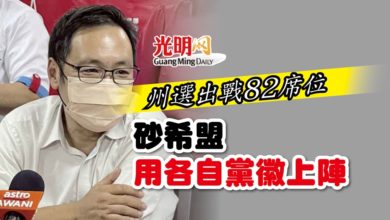 Photo of 州選出戰82席位 砂希盟用各自黨徽上陣