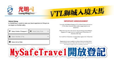 Photo of VTL獅城入境大馬  MySafeTravel開放登記