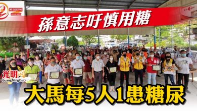 Photo of 孫意志吁慎用糖 大馬每5人1患糖尿