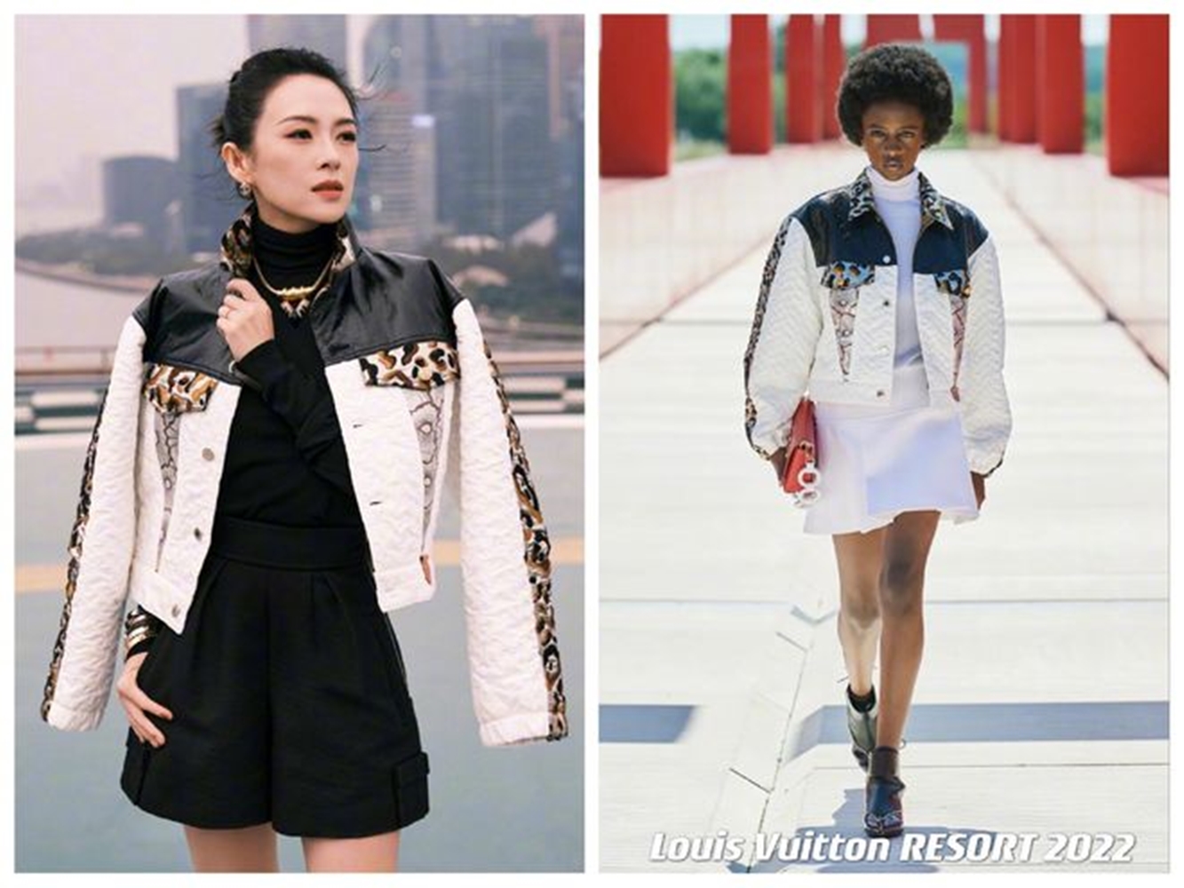章子怡雖然很少出席品牌活動，但每次造型都足夠吸引人眼球，身著LV2022早春女裝系列，簡約黑白造型幹練利落，自帶女王氣場。
