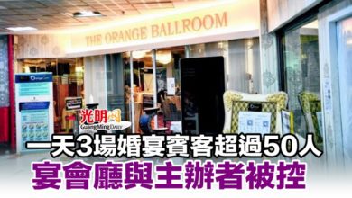 Photo of 一天3場婚宴賓客超過50人 宴會廳與主辦者被控