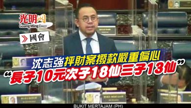 Photo of 【國會】沈志強抨財案撥款嚴重偏心 “長子10元 次子18仙 三子13仙”