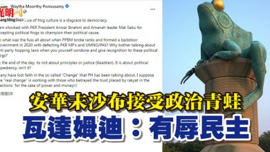 Photo of 安華末沙布接受政治青蛙 瓦達姆迪：有辱民主