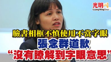 Photo of 臉書相框不慎使用不當字眼 張念群道歉“沒有瞭解到字眼意思”