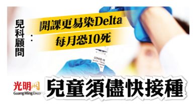 Photo of 兒科顧問：開課更易染Delta 兒童須儘快接種