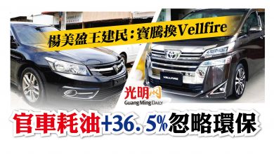 Photo of 楊美盈王建民：寶騰換Vellfire 官車耗油+36.5%忽略環保