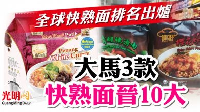Photo of 全球快熟面排名出爐  大馬3款快熟面晉10大