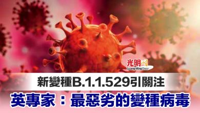 Photo of 新變種B.1.1.529引關注 英專家：最惡劣的變種病毒
