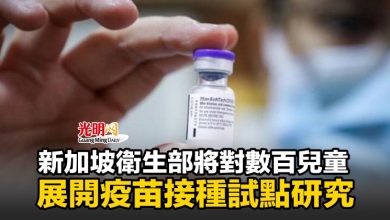 Photo of 新加坡衛生部將對數百兒童展開疫苗接種試點研究