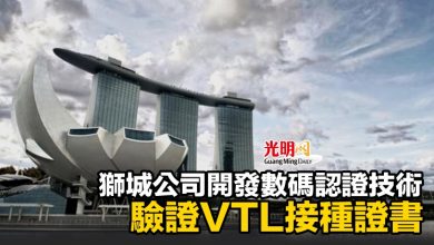 Photo of 獅城公司開發數碼認證技術 驗證VTL接種證書