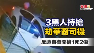 Photo of 3黑人持槍劫華裔司機 反遭自衛開槍1死2傷