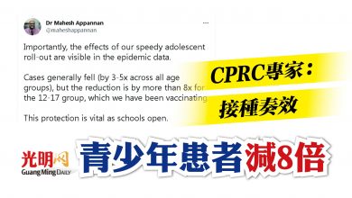 Photo of CPRC專家：接種奏效 青少年患者減8倍