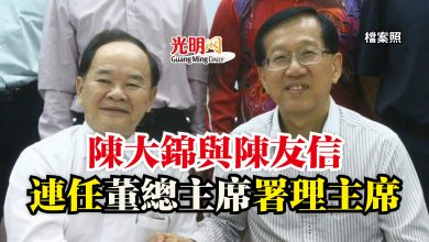 Photo of 陳大錦與陳友信  連任董總主席署理主席