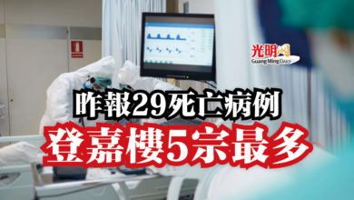 Photo of 昨報29死亡病例  登嘉樓5宗最多