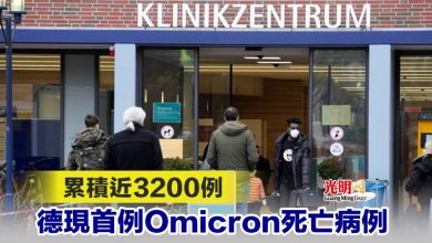 Photo of 累積近3200例 德現首例Omicron死亡病例