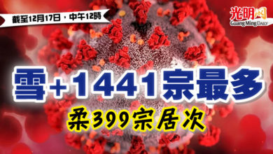 Photo of 【疫情匯報】雪+1441宗最多 柔399宗居次