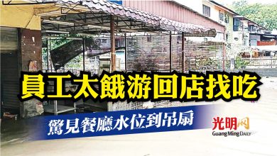 Photo of 員工太餓游回店找吃 驚見餐廳水位到吊扇