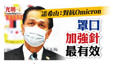 Photo of 諾希山：對抗Omicron 罩口加強針最有效