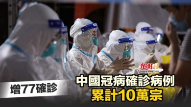 Photo of 增77確診 中國冠病確診病例累計10萬宗