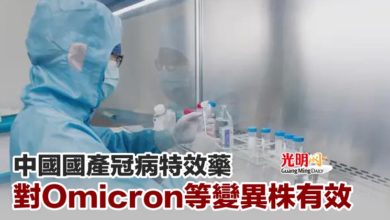 Photo of 中國國產冠病特效藥 對Omicron等變異株有效