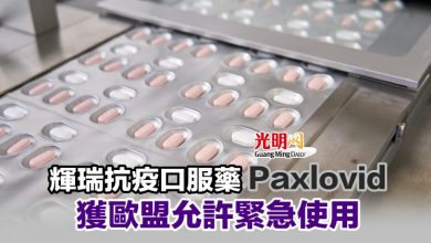 Photo of 輝瑞抗疫口服藥Paxlovid 獲歐盟允許緊急使用