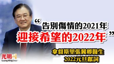 Photo of 【2022年新年獻詞】告別傷情的2021年，迎接希望的2022年