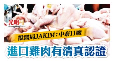 Photo of 獸醫局JAKIM：中泰11廠 進口雞肉有清真認證