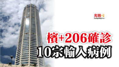 Photo of 檳+206確診  10宗輸入病例