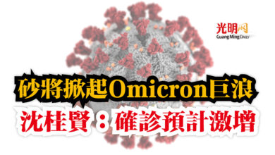 Photo of 砂將掀起Omicron巨浪  沈桂賢：確診預計激增