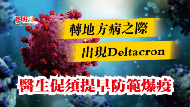 Photo of 轉地方病之際出現Deltacron  醫生促須提早防範爆疫