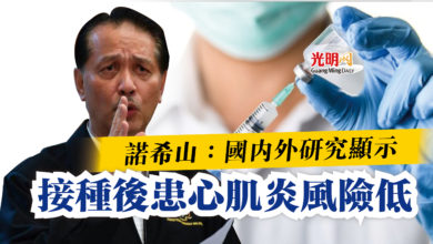 Photo of 諾希山：國內外研究顯示  接種後患心肌炎風險低