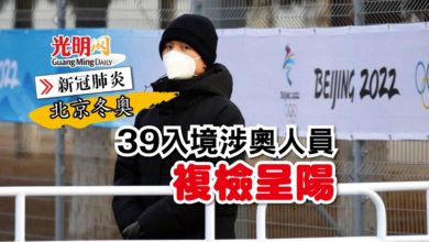 Photo of 【北京冬奧】39入境涉奧人員 複檢呈陽