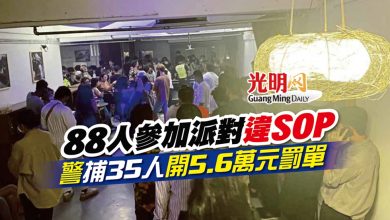 Photo of 88人參加派對違SOP 警捕35人開5.6萬元罰單
